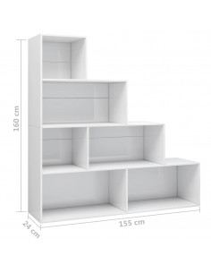 Libreria/Divisorio Bianco Lucido 155x24x160cm Legno Multistrato