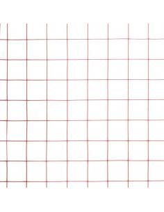 Recinzione in Rete per Pollaio in Acciaio e PVC 10x1,5 m Rossa