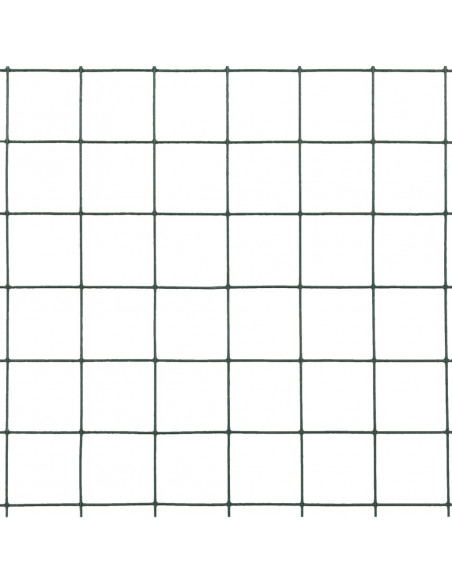 Recinzione in Rete per Pollaio in Acciaio e PVC 10x1,5 m Verde