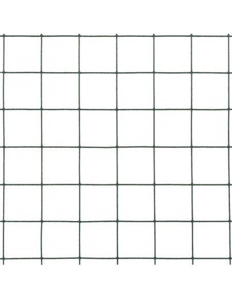 Recinzione in Rete per Pollaio in Acciaio e PVC 25x0,5 m Verde