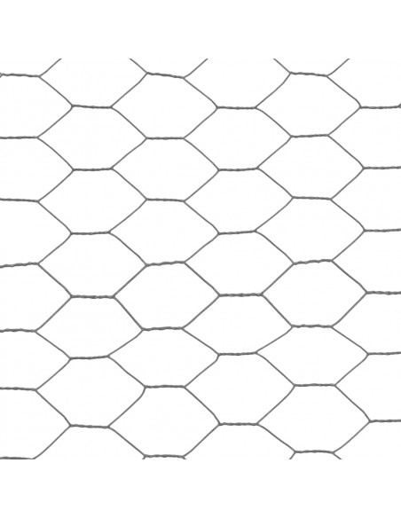 Recinzione in Rete per Pollaio in Acciaio e PVC 25x1,2 m Grigia
