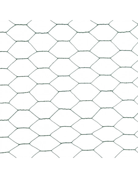 Recinzione in Rete per Pollaio in Acciaio e PVC 25x1,2 m Verde