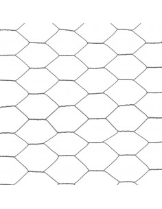 Recinzione in Rete per Pollaio in Acciaio e PVC 25x1,5 m Grigia