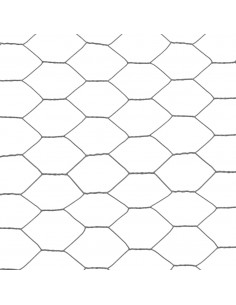 Recinzione in Rete per Pollaio in Acciaio e PVC 25x1,5 m Grigia
