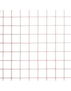 Recinzione in Rete per Pollaio in Acciaio e PVC 25x1,5 m Rossa