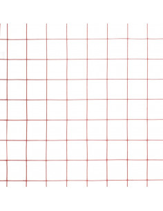 Recinzione in Rete per Pollaio in Acciaio e PVC 25x1,5 m Rossa