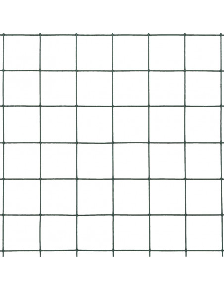 Recinzione in Rete per Pollaio in Acciaio e PVC 25x1,5 m Verde