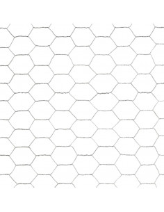 Recinzione in Rete per Pollaio in Acciaio Zincato 25x1,2m Argento