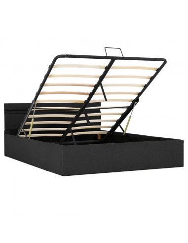 Giroletto con Contenitore e LED Grigio Scuro Tessuto 120x200 cm