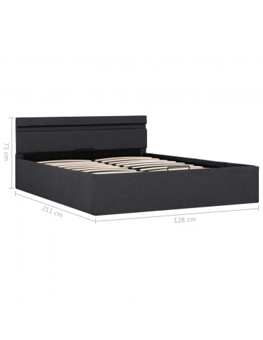 Giroletto con Contenitore e LED Grigio Scuro Tessuto 120x200 cm