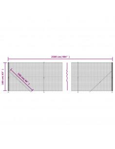 Recinzione Metallica con Flangia Antracite 1,6x25 m