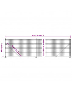 Recinzione Metallica con Flangia Verde 0,8x10 m