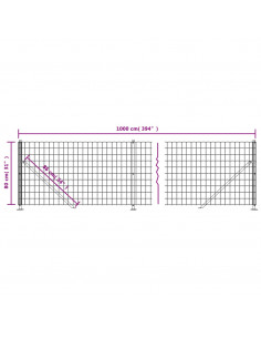 Recinzione Metallica con Flangia Verde 0,8x10 m