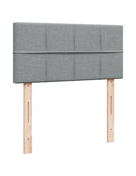 Giroletto a Molle con Materasso Grigio Chiaro 90x190 cm Tessuto
