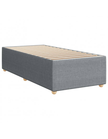 Giroletto a Molle con Materasso Grigio Chiaro 90x190 cm Tessuto