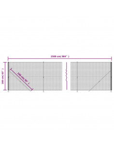 Recinzione Metallica con Flangia Verde 1,6x25 m