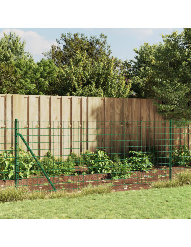 Recinzione Metallica con Picchetti Ancoraggio Verde 0,8x25 m