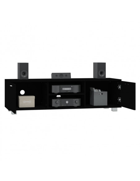 Mobile Porta TV Nero 140x40,5x35 cm in Legno Multistrato
