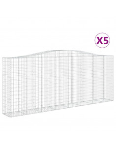 Cesti Gabbioni ad Arco 5 pz 400x50x160/180 cm Ferro Zincato 2