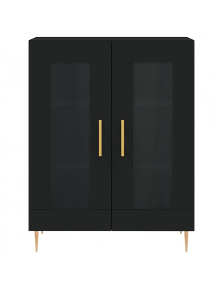 Credenza Nera 69,5x34x180 cm in Legno Multistrato