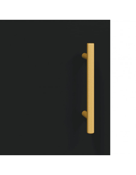 Credenza Nera 69,5x34x180 cm in Legno Multistrato