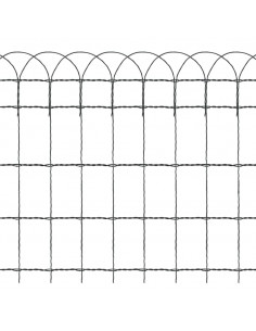 Recinzione per Giardino in Ferro Verniciato a Polvere 25x0,65 m