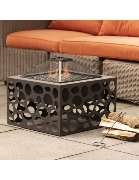 RedFire Braciere con Griglia per Barbecue Mikor Nero