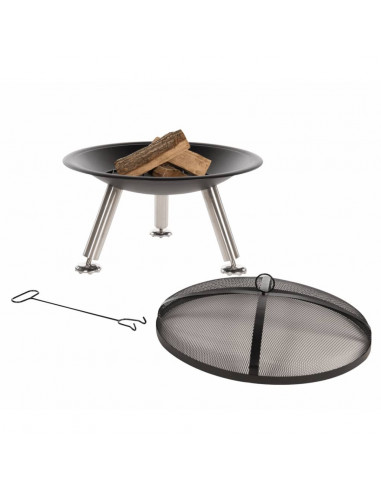 RedFire Braciere Tondo Chicago 75 cm in Acciaio Nero 85013