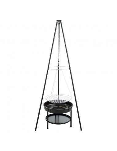 RedFire Griglia da Giardino con Treppiede e Braciere 50 cm Nera