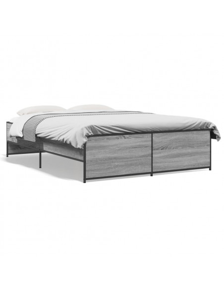 Giroletto Grigio Sonoma 135x190 cm in Legno Multistrato Metallo