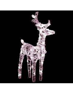 Renne di Natale 2 pz Bianco Caldo 80 LED in Acrilico