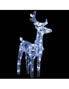 Renne di Natale 2 pz Bianco Freddo 80 LED in Acrilico