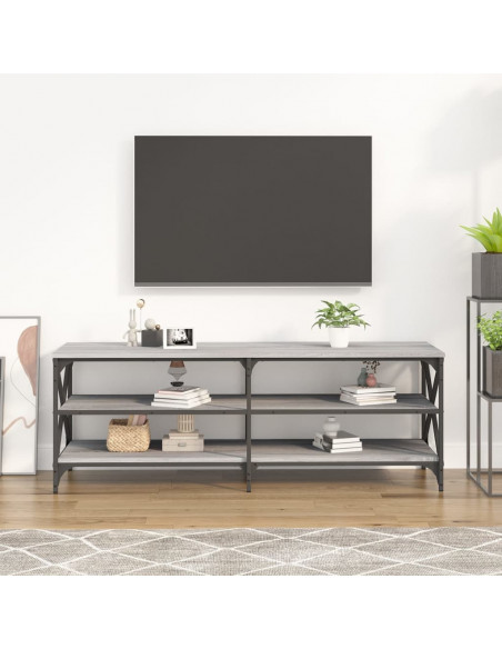 Mobile TV Grigio Sonoma 140x40x50 cm in Legno Multistrato