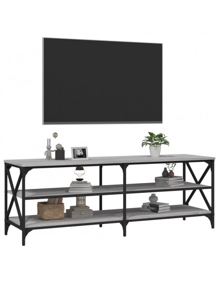 Mobile TV Grigio Sonoma 140x40x50 cm in Legno Multistrato