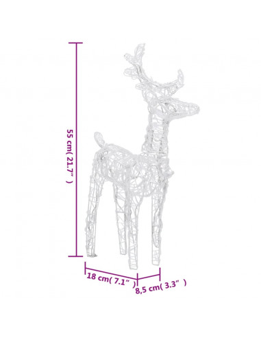 Renne di Natale 4 pz Blu 160 LED in Acrilico