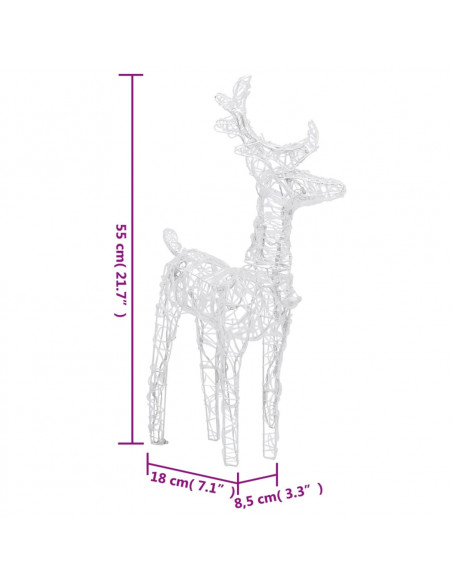 Renne di Natale 4 pz Blu 160 LED in Acrilico