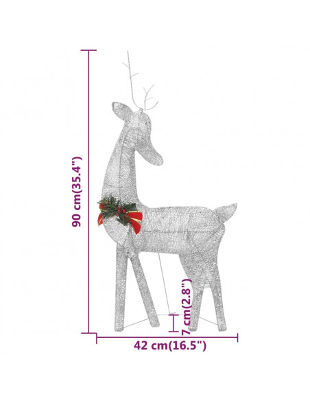Renne di Natale 6 pz Argento Bianco Freddo in Rete