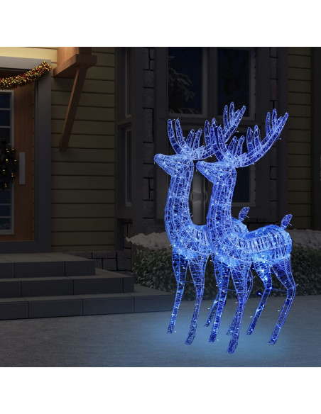 Renne di Natale XXL in Acrilico 250 LED 2 pz 180 cm Blu