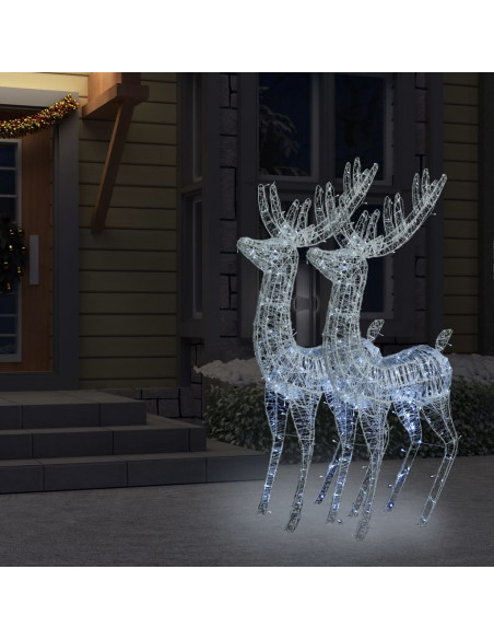 Renne di Natale XXL in Acrilico 250 LED 2pz 180cm Bianco Freddo