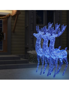 Renne di Natale XXL in Acrilico 250 LED 3 pz 180 cm Blu