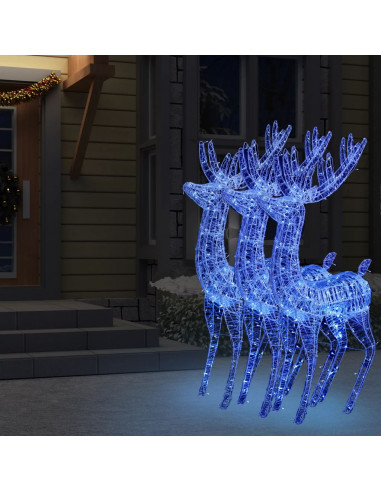 Renne di Natale XXL in Acrilico 250 LED 3 pz 180 cm Blu