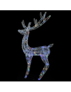 Renne di Natale XXL in Acrilico 250 LED 3 pz 180 cm Multicolore