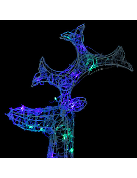 Renne e Slitta Decorazione Natale 90 LED 60x16x100 cm Acrilico