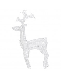 Renne e Slitta Decorazione Natale 90 LED 60x16x100 cm Acrilico