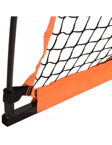 Rete Baseball Arancione e Nera 183x182x183cm Acciaio Poliestere