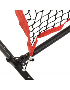 Rete Baseball Portatile Nera e Rossa 183x105x183 cm Poliestere