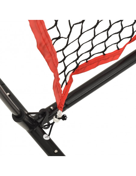 Rete Baseball Portatile Nera e Rossa 183x105x183 cm Poliestere
