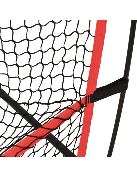 Rete Baseball Portatile Nera e Rossa 215x107x216 cm Poliestere