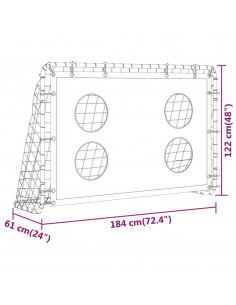 Rete da Allenamento per Porta da Calcio in Acciaio 184x61x122cm