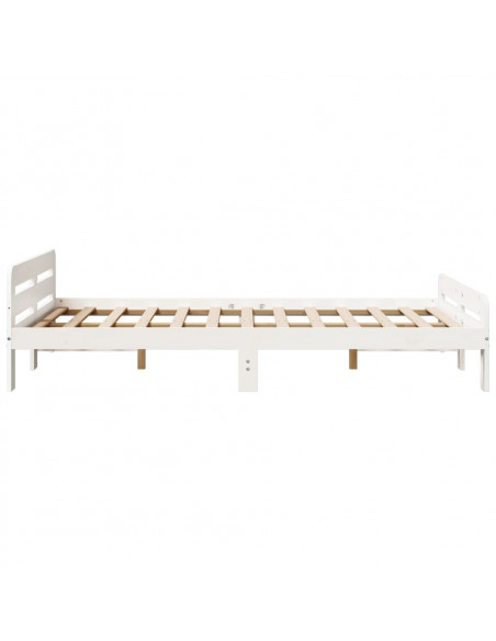 Letto senza Materasso Bianco 135x190 cm Legno Massello di Pino